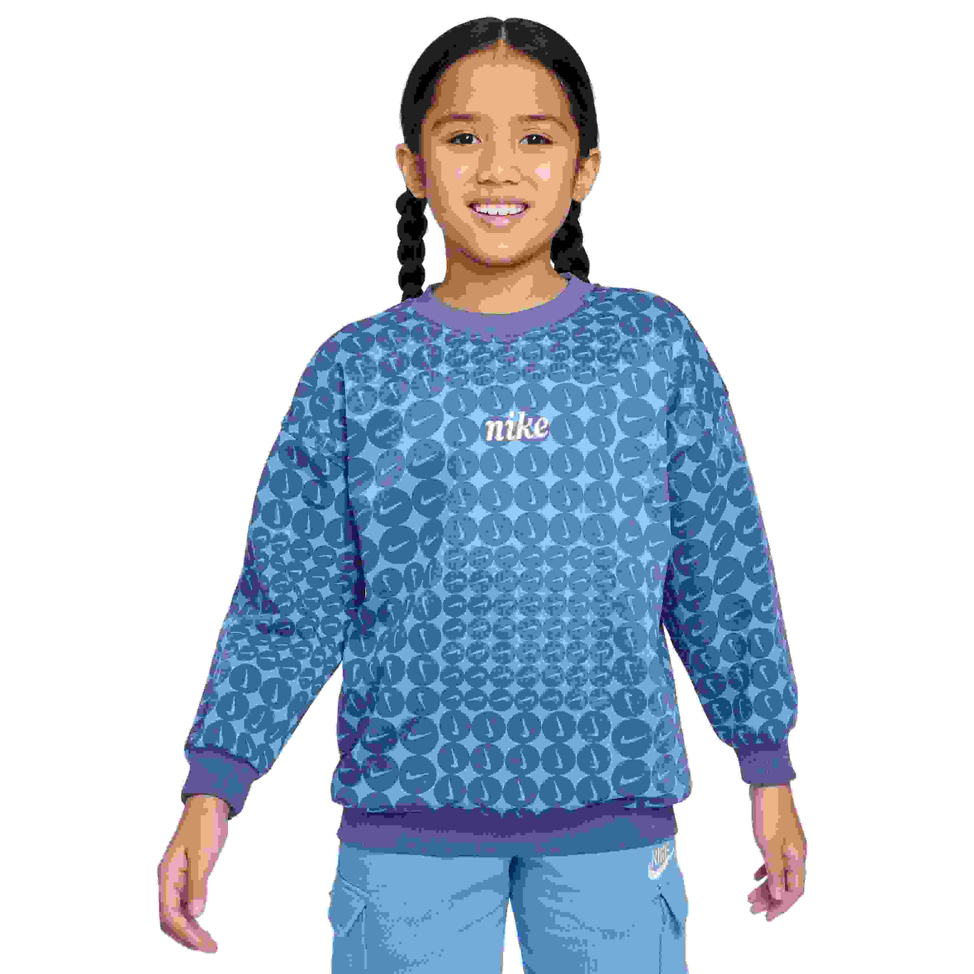 Nike Sportswear Club Fleece Oversized Crew-Neck Big Girls' Sweatshirt